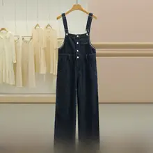 おしゃれなデザインのデニムオーバーオール【重ね着スタイル・若々しい印象】（セットアップ対応）