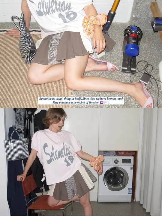 デザイン性のある女性用パンツ【ストライプ・カラーブロック・防透け・プリーツスカートパンツ】（セットアップ対応）