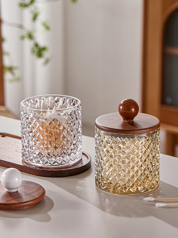 ヴィンテージガラス製歯間ブラシボックス【高級感・蓋付き・家庭用】