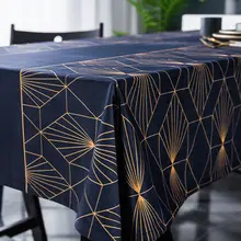 防塵カバー付き！格子柄 ラグジュアリーな北欧スタイルテーブルクロス【シンプルデザイン・ファブリック】