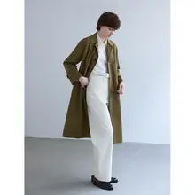 trueidea コットンカジュアルトレンチコート【カーキ・lemire生地・春夏用】