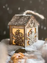クリスマス装飾用 雪の家のライト【クリスマスツリー飾り・小夜灯・パーティー用】