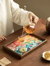シンプルな四角形の茶托【国風デザイン・小型・創意茶盤】