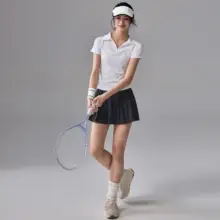 速乾性ポロ襟スポーツトップス【テニス・屋外ランニング・フィットネス用・短袖】（セットアップ対応）