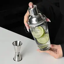 高級感あるステンレス製カクテルシェイカー【ガラス製シェイカー・アイスハンマー・レモンティーカップ付き】（セットアップ対応）