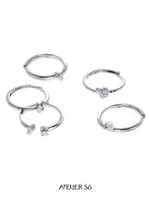 純銀製 オリジナルデザイン クラスタリングリング【高級感・シンプルでスタイリッシュ】（セットアップ対応）