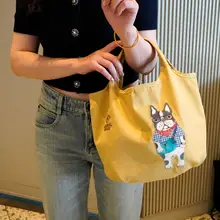 柔らかい和風バスケットバッグ【キャンバス・ショルダー・お弁当用】