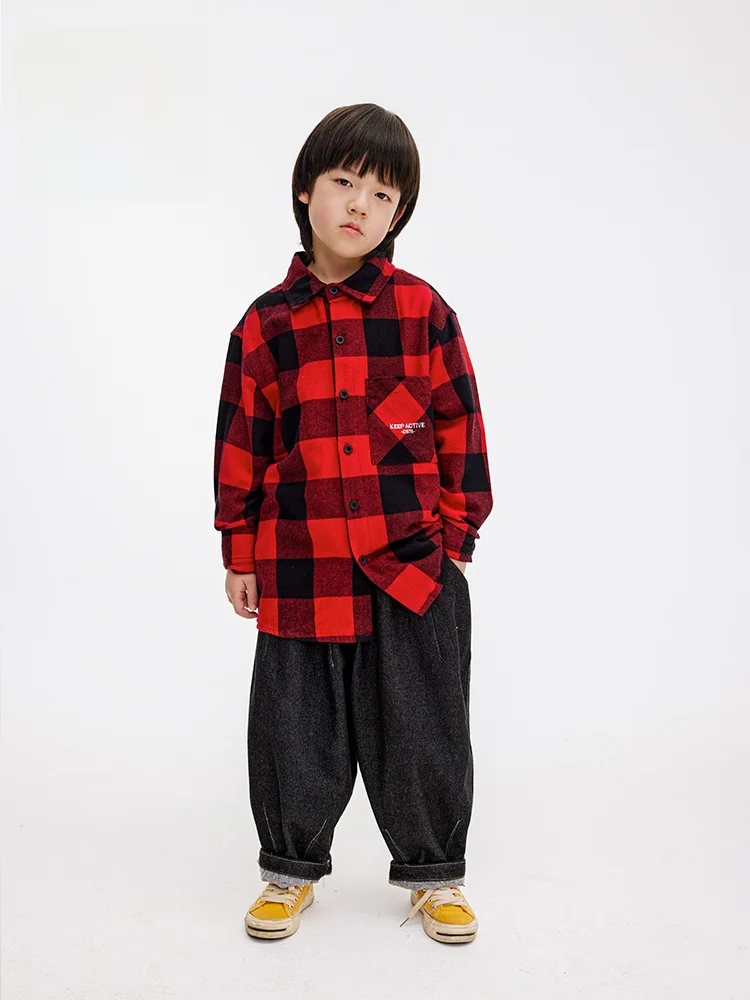 子供服リメイク男の子向け：レッドブラックチェック柄長袖シャツの実用性と選定基準
