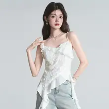 フレンチスタイルのレース切替えキャミソールワンピース【美しい背中・ノースリーブ】