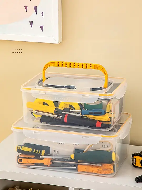 家庭用多機能工具ボックス【収納ボックス・ドライバー付き・プラスチック製】（セットアップ対応）