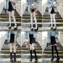 リボンデザインのロリータ風ロングソックス【可愛い・膝上丈】