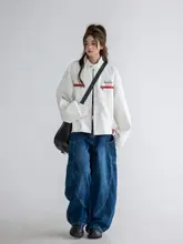 アメリカンヴィンテージ風 合皮デニムジャケット【秋冬用・ショート丈・バイカースタイル】