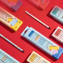 午年限定 鉛筆 木製 HB 黒 姿勢矯正 安全 キッズ ボーイズ ガールズ 小学生 学習用 筆記 お絵描き デッサン おしゃれ 「Nusign」