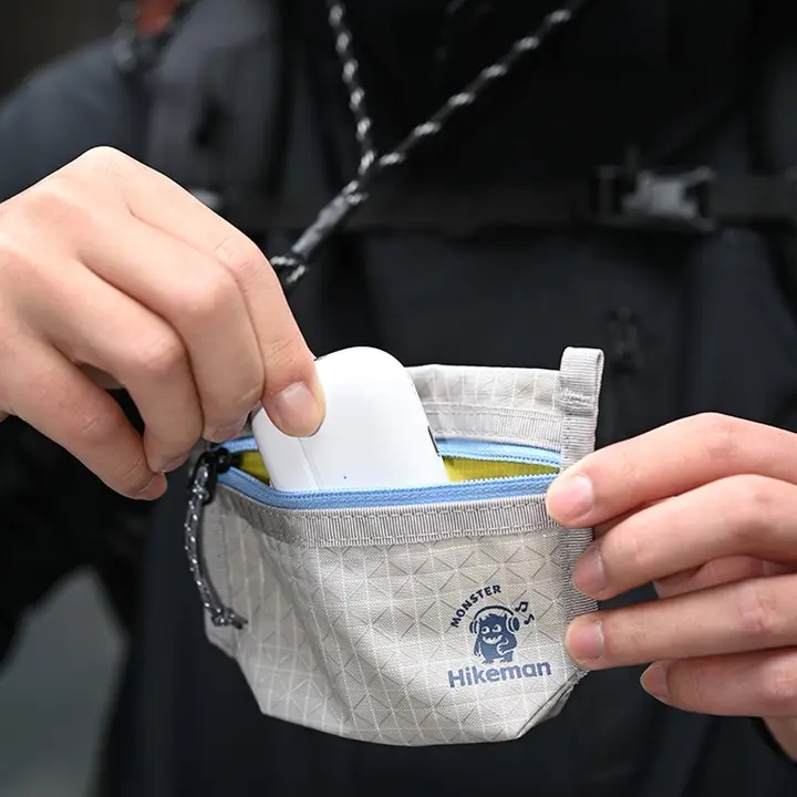 HIKEMAN アウトドア用 Bluetooth 耳phones ケース【ポータブル収納・ミニショルダーバッグ・フック付き】
