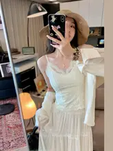 フランス風レースノンワイヤーブラトップ【細肩ひも・美背デザイン・極上の柔らかさ】
