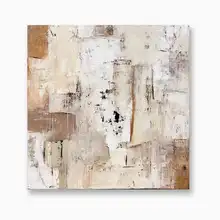 手描き油絵 壁掛けアート【和風・抽象的なテクスチャ・リビングルーム用】