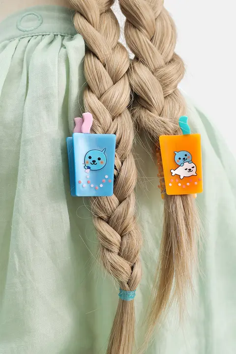 ヘアアクセサリー バンスクリップ ヘアクリップ キッズ ガールズ アセテート キャラクター かわいい 前髪留め