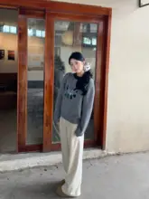 冬用プリーツパンツ【厚手・フィット・ベージュ】（セットアップ対応）