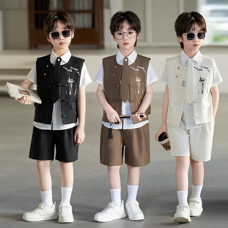 男の子用中国風礼服スーツ：子供の演出シーンに最適なデザインとサイズ対応