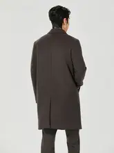 羊毛ダブルブレストコート【メンズ・冬用・保温・ミディ丈・ラペル付き】