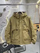 メンズ 秋冬用 フード付きコットンジャケット【無地・カジュアルデザイン・流行の工装スタイル】