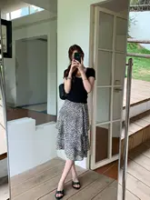 夏にぴったりなレオパード柄のフレアスカート【女性用・Aライン・スリム効果】