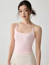 美しい背中デザインのヨガ用タンクトップ【フィットネス・副乳カバー・プラティトレーニング】（セットアップ対応）