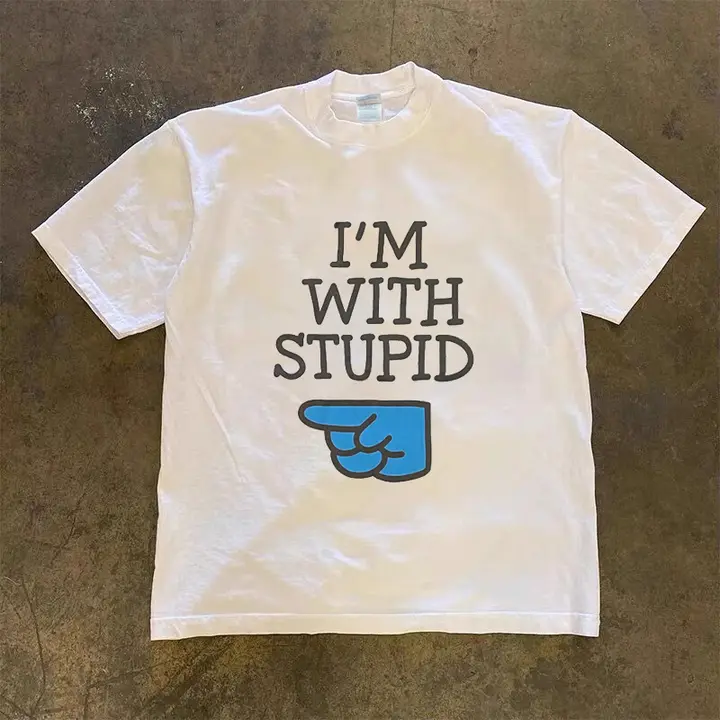 学院風デザインのカップル用コットン短袖Tシャツ【個性的・ユニーク】