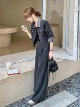 春秋用 高級感ある女性用コーディネート【軽熟な雰囲気・通勤・・ワイドパンツ】（セットアップ対応）