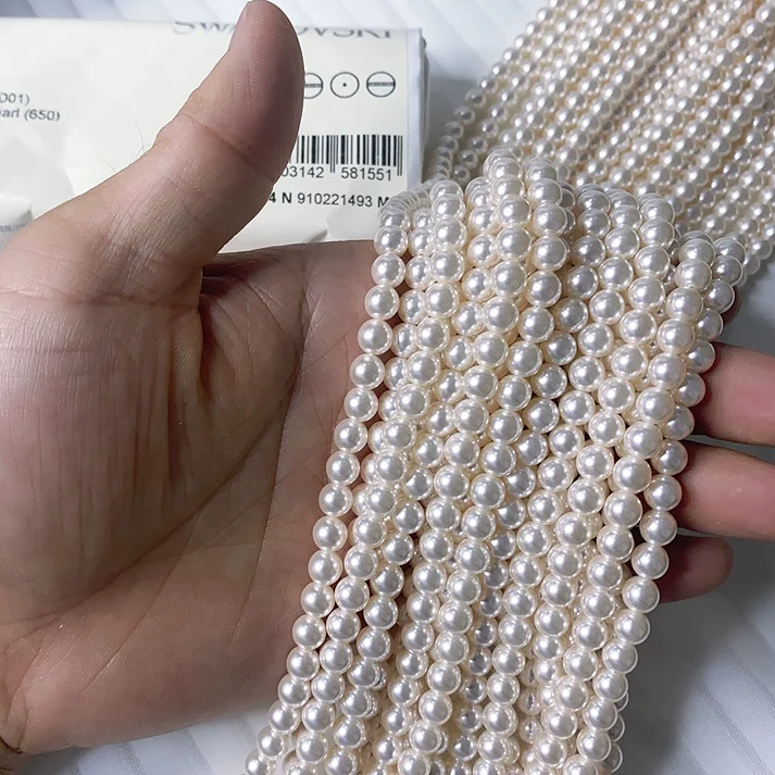 オーストリア製5810クリスタルビーズ【純白・穴あき・DIY用】