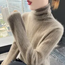 高級感ある肌触りの女性用ドレープネックカシミアニット【秋冬用・フィットシルエット・柔らかい】