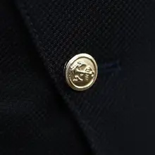 IsirHonour メンズダブルブレストブレザー風ベスト【ネイビー・金属ボタン・肩パッド付き】