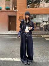 深い青のショートデニムジャケット【秋用・アメリカンスタイル・スリムフィット・小柄対応】（セットアップ対応）