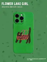 可愛い猫デザインのスマートフォンケース【韓国風・抽象デザイン・iPhone対応】