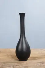 黒陶器製 フラワーベース【ヴィンテージスタイル・小型・インテリア装飾用】