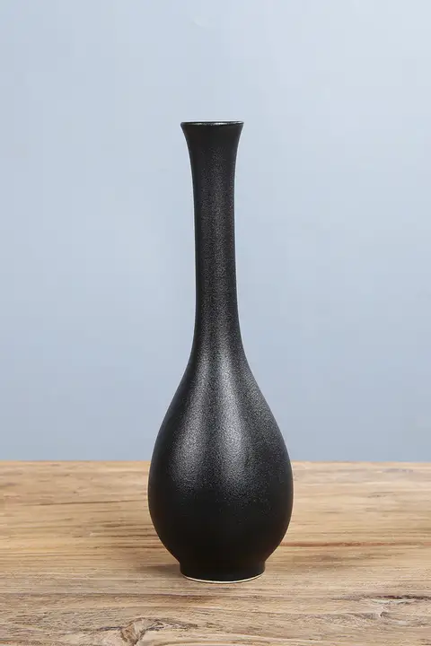 黒陶器製 フラワーベース【ヴィンテージスタイル・小型・インテリア装飾用】