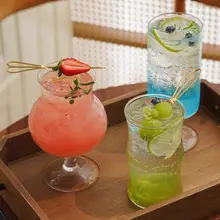 おしゃれなガラスジュースカップ【飲み物・カクテル・フルーツティー用】