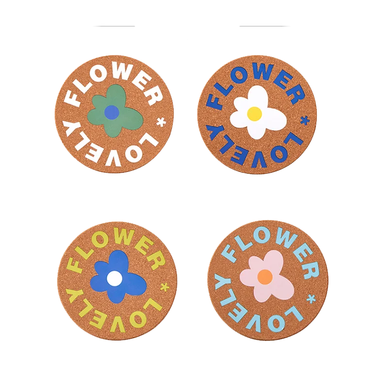 北欧風デザインのコルク製鍋敷き【滑り止め・耐熱特性・家庭用】