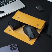 真皮製デジタル収納ポーチ【ノートパソコン・電源・データケーブル・マウス用・ポータブル】