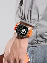 Apple Watch用 バンド メンズ ナイロン 編み込み マグネット式 面ファスナー 通気性 スポーツ