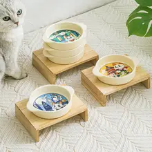 猫用食器 セラミック 高さ調節可能 ボウルスタンド 卓上 首への負担軽減 ペットボウル