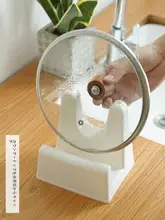 キッチンテーブル用鍋ふたスタンド【水受け付き・穴あけ不要・大容量・多機能】