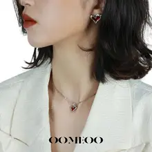 OOMEOO デザインレッドハートネックレス【女性用・セーター用・高級感・バレンタインギフト】
