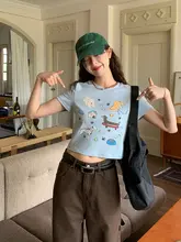 可愛い犬プリントTシャツ【夏用・タンクトップ・丸首・短め】