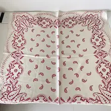 レトロなカシューナッツ柄シルクスカーフ【春夏用・ストリートスタイル・ヘアアクセサリー】