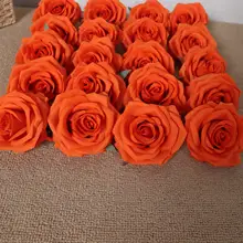 造花 ローズ 花頭 大輪 シルク風 オレンジ ハンドメイド DIY フラワーボックス アレンジメント デコレーション