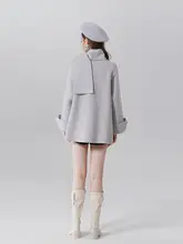 秋冬用のオルタナティブスタイルのダブルフェイスウールコート【月雾灰・囲みデザイン】