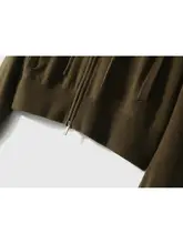 質感美学のフード付きジップアップニットカーディガン【ウール＆カシミヤ・秋用・ルーズフィット】