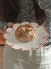 かわいいデザインの陶器製朝食プレート【穴あきデザイン・スイーツやケーキ用】