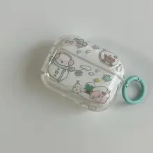冬の可愛い雪だるまデザインのAirPods用ケース【ソフトタイプ・雪の結晶印刷】（セットアップ対応）